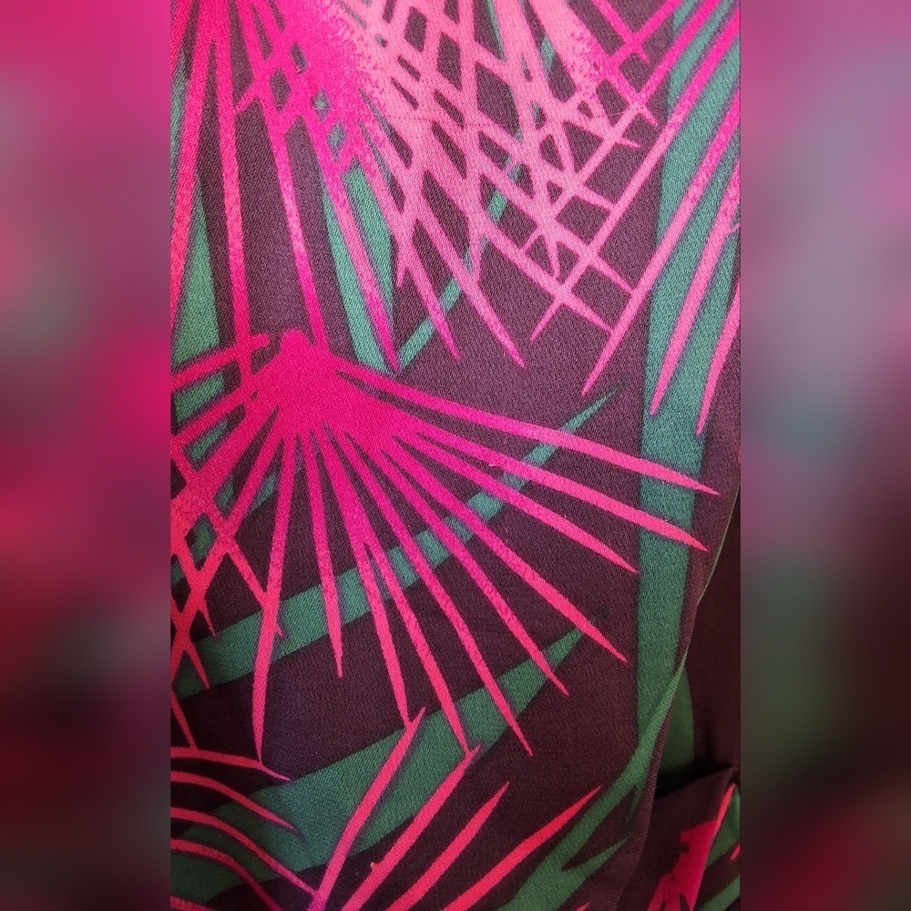 Diane‎ vonFurstenberg Size 6 Neon Vibrant Palm Leaf Elegant Cocktail 100% Silk - Picture 6 of 6